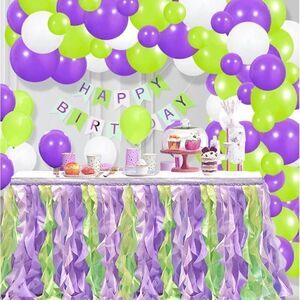 250+ NEW Purple Green White Balloon Garland Kit Multi Sizes